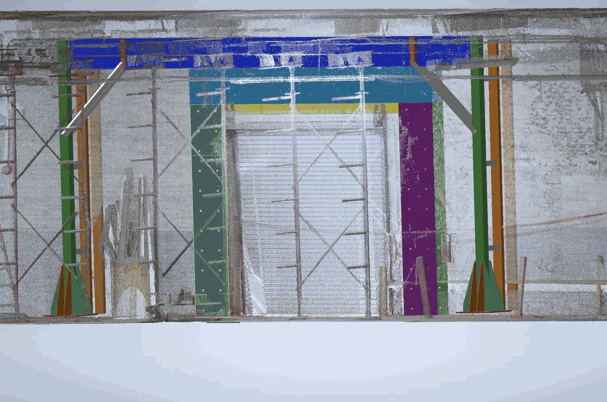 Steel modeled into point cloud